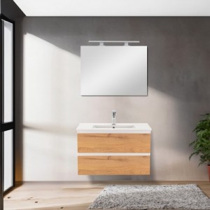 Vario Forte 80 komplett fürdőszoba bútor fehér-tölgy