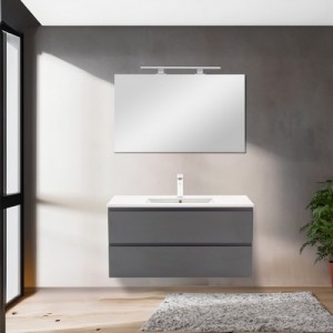 Vario Pull 100 komplett fürdőszoba bútor fehér-antracit