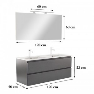 Vario Pull 120 komplett fürdőszoba bútor antracit-antracit