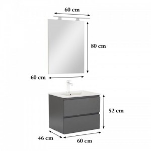 Vario Pull 60 komplett fürdőszoba bútor antracit-antracit