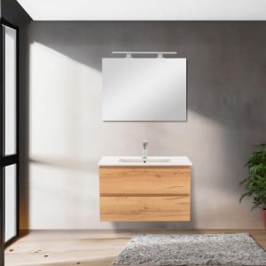 Vario Pull 80 komplett fürdőszoba bútor fehér-tölgy