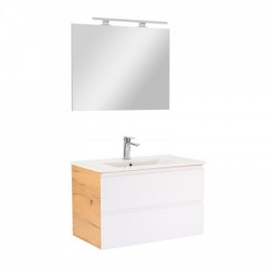 Vario Pull 80 komplett fürdőszoba bútor tölgy-fehér