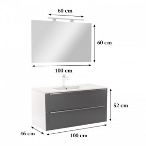 Vario Trim 100 komplett fürdőszoba bútor fehér-antracit