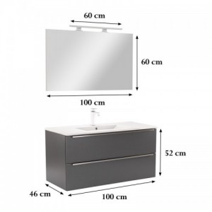 Vario Trim 100 komplett fürdőszoba bútor antracit-antracit