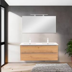 Vario Trim 120 komplett fürdőszoba bútor fehér-tölgy