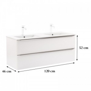 Vario Trim 120 alsó szekrény mosdóval fehér-fehér