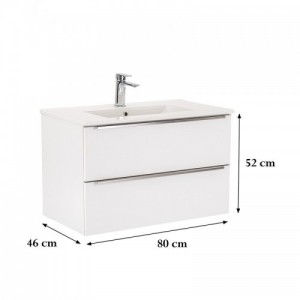 Vario Trim 80 alsó szekrény mosdóval fehér-fehér