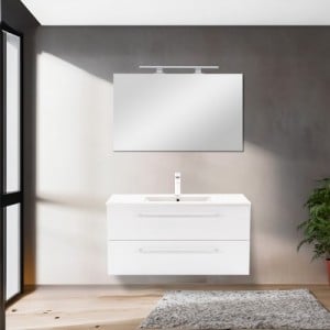 Vario Clam 100 komplett fürdőszoba bútor fehér-fehér