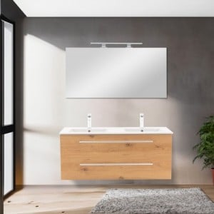 Vario Clam 120 komplett fürdőszoba bútor fehér-tölgy