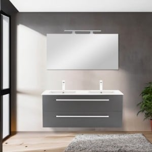 Vario Clam 120 komplett fürdőszoba bútor tölgy-antracit