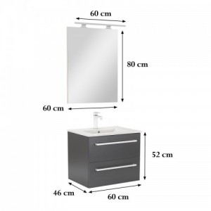 Vario Clam 60 komplett fürdőszoba bútor antracit-antracit