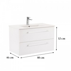 Vario Clam 80 alsó szekrény mosdóval fehér-fehér