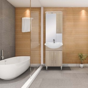 Bianca Plus 55 komplett fürdőszobabútor, sonoma tölgy színben, jobbos nyitási irány
