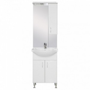 Bianca Plus 55 komplett fürdőszobabútor, magasfényű fehér színben, jobbos nyitási irány