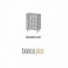 Bianca Plus 60 alacsony szekrény 1 ajtóval, 4 fiókkal,magasfényű fehér színben, balos