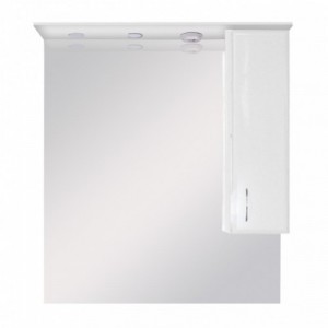 Bianca Plus 85 fürdőszoba bútor felsőszekrény, magasfényű fehér színben, jobbos nyitásirány