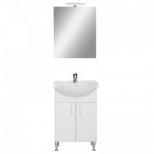 Bianca Prime 55 komplett fürdőszobabútor, magasfényű fehér színben