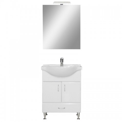 Bianca Prime 65 komplett fürdőszobabútor, magasfényű fehér színben