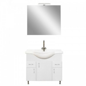 Bianca Prime 85 komplett fürdőszobabútor, magasfényű fehér színben