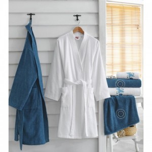 Nakisli Aile 2 darabos családi fürdő szett kék és fehér