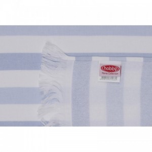 Stripe 2 darabos kéztörlő szett kék és fehér