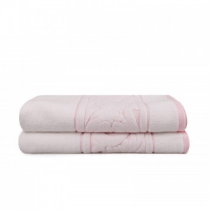 Sultan 2 darabos fürdőlepedő szett fehér és rózsaszín