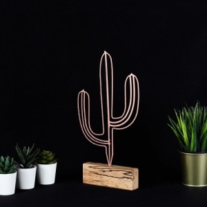 Cactus bronz decoráció