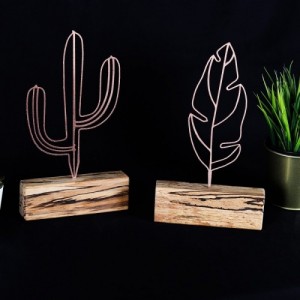 Cactus Feather Mini Set bronz decoráció (2 darab)
