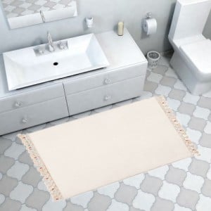Fehér fürdőszobaszőnyeg 75 x 120 cm