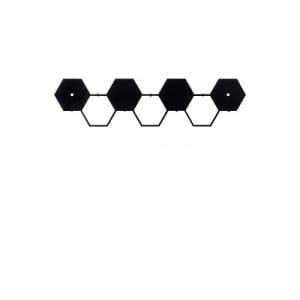 Hexagon fekete fala szerelhető fém akasztó