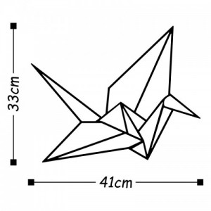 Origami fekete fém fali dekor