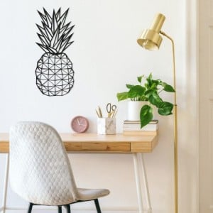 Pineapple fekete fém fali dekor