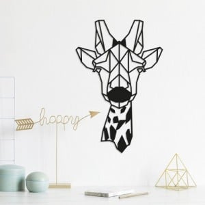 Giraffe fekete fém fali dekor