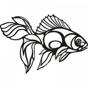 Fish fekete fém fali dekor