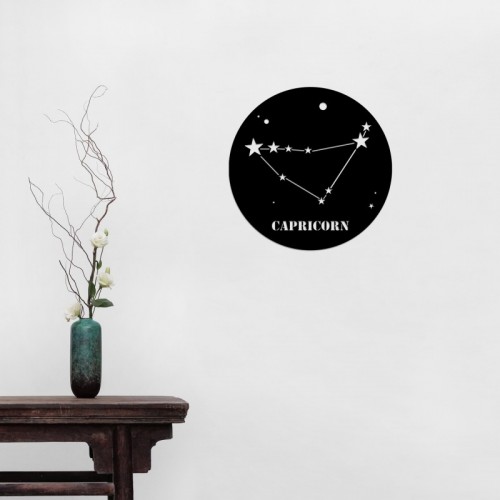 Capricorn Horoscope fekete fém fali dekor