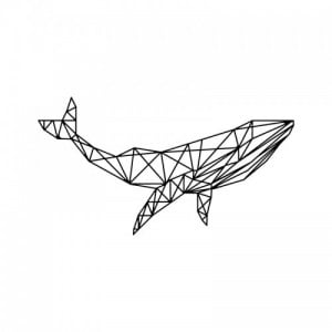 Whale fekete fém fali dekor