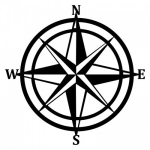 Compass fekete fém fali dekor