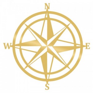 Compass arany fém fali dekor