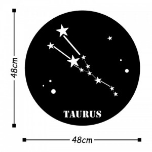 Taurus Horoscope fekete fém fali dekor