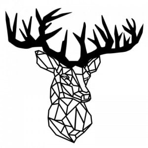 Deer fekete fém fali dekor