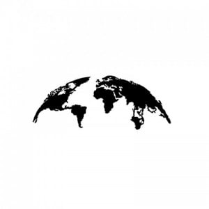 World Map Small fekete fém fali dekor