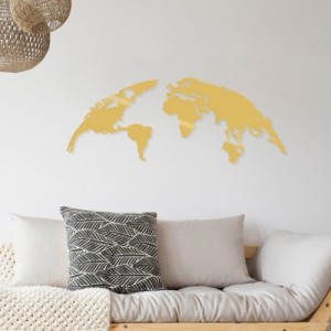 World Map Small arany fém fali dekor
