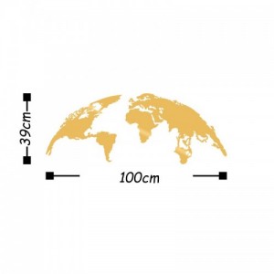 World Map Small arany fém fali dekor