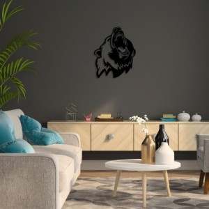 Bear fekete fém fali dekor