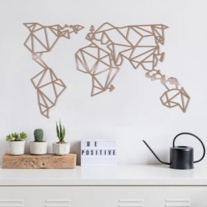 World Map réz fém fali dekor