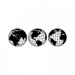 World Map Metal Decor fekete fém fali dekor