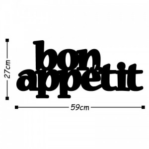 Bon Appetit fekete fém fali dekor