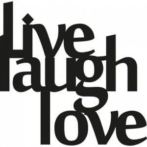 Live Laugh Love fekete fém fali dekor