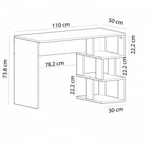 Fehér íróasztal 110 x 74 x 50 cm