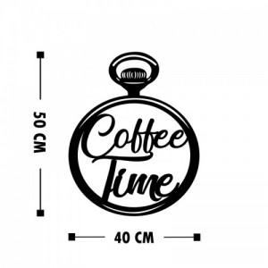 Coffee Time fekete fém fali dekor